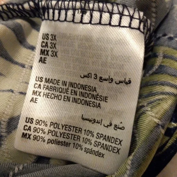 JM Collection Shirt 3X Popover Floral Leaf Tropical Print Shirt Long Sleeve - Picture 8 of 8